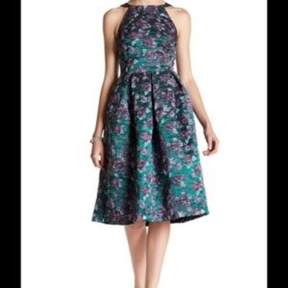 Eva Franco Nova Halter Dress with Cut Out Knee Length - Picture 1 of 2